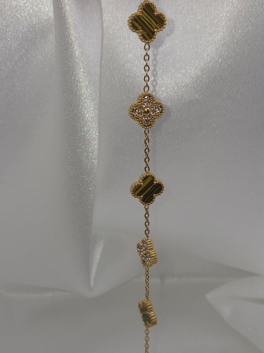 Brown & Gold Flower Bracelet