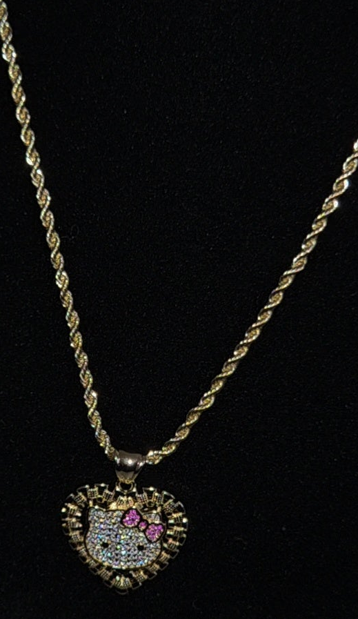 Hk Rolex Necklace (pink bow)