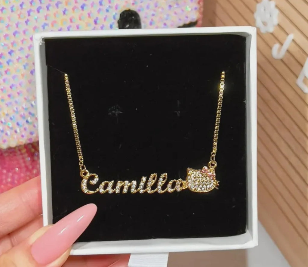 Custom Blinged Out HK Kitty Necklace