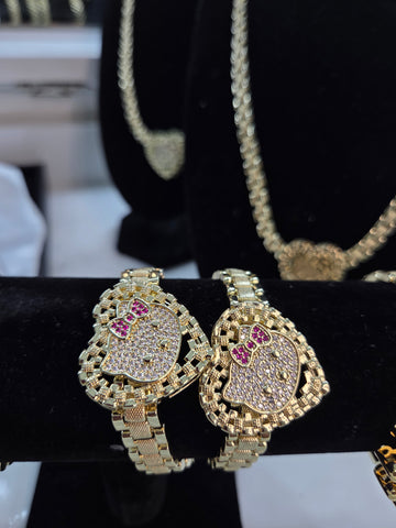 Pink Bow Hello Kitty Rollie Bracelet