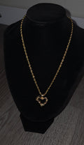 Nugget Heart Rope Necklace