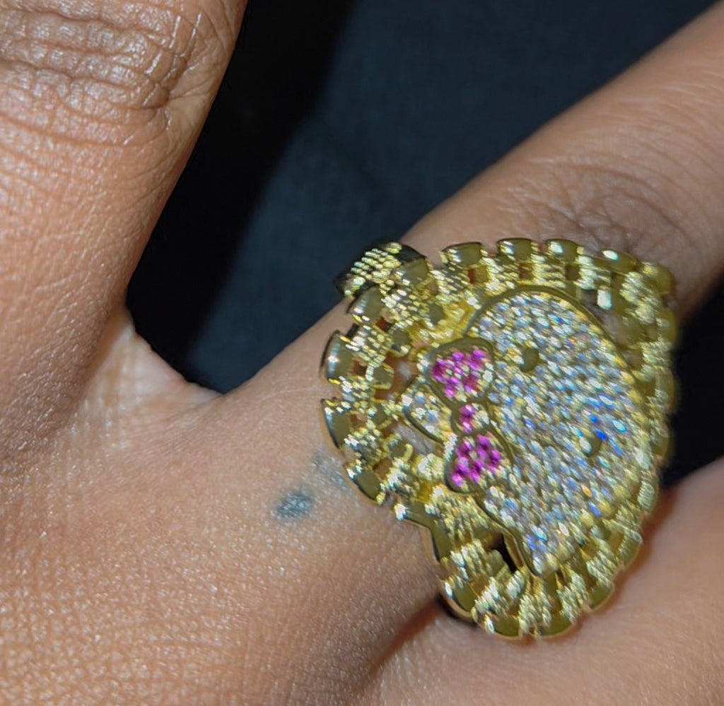 HK Pink Bow Rollie Ring