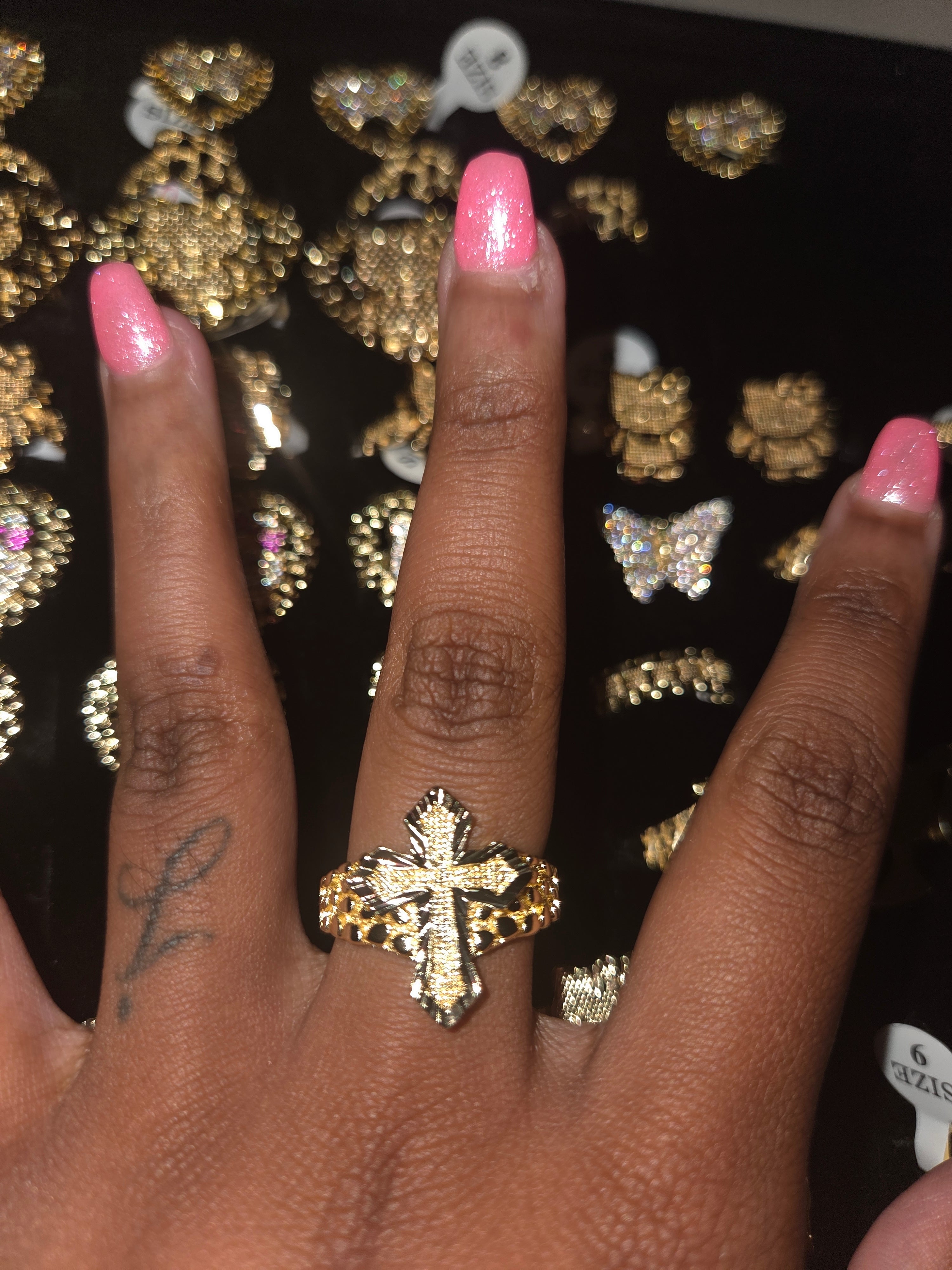 Cross Nugget Ring