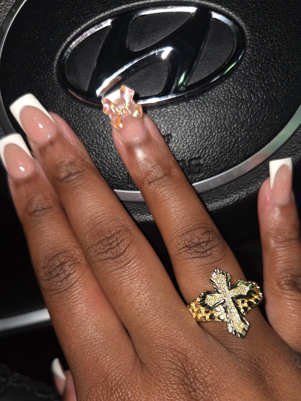 Cross Nugget Ring