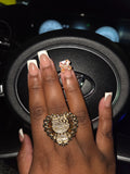 Hk full body heart rollie ring