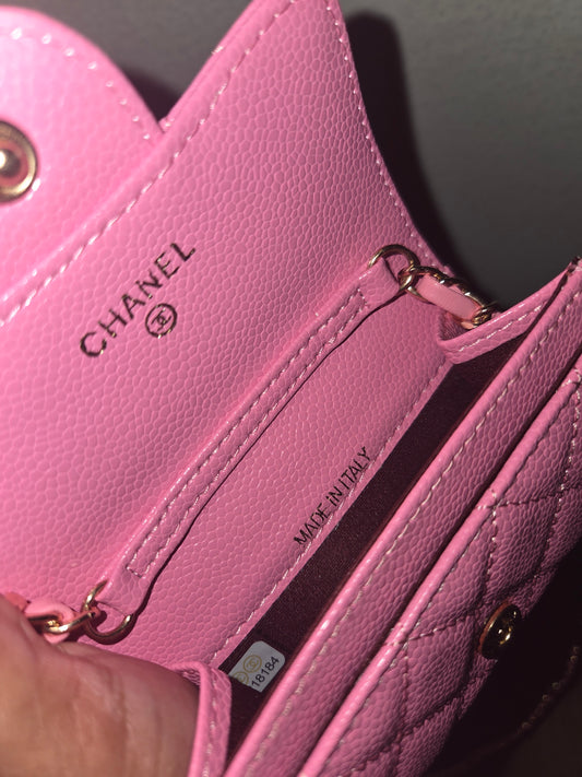 CC Pink Mini Purse Long Strap