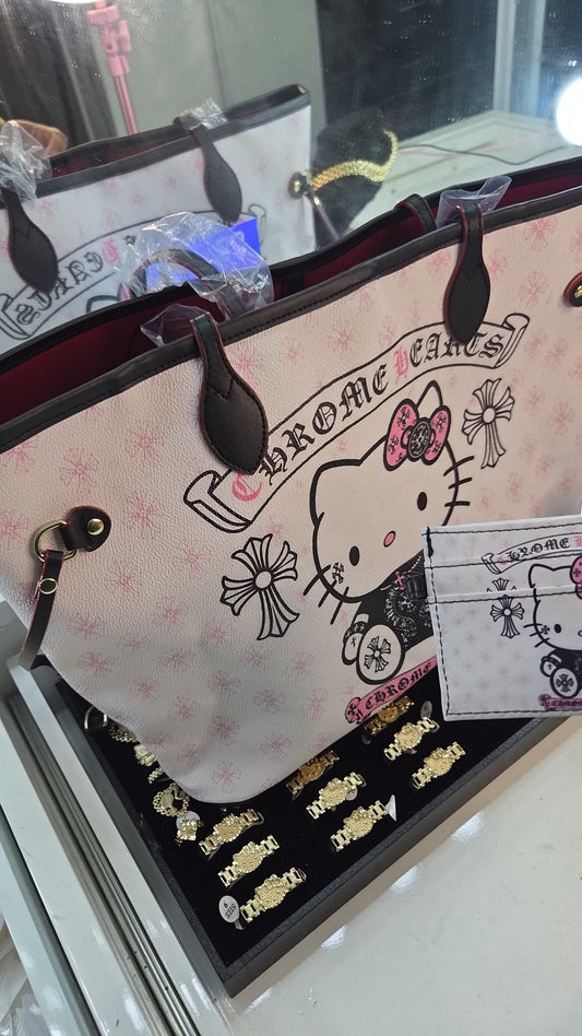 Hello Kitty Chrome Hearts Tote Bag