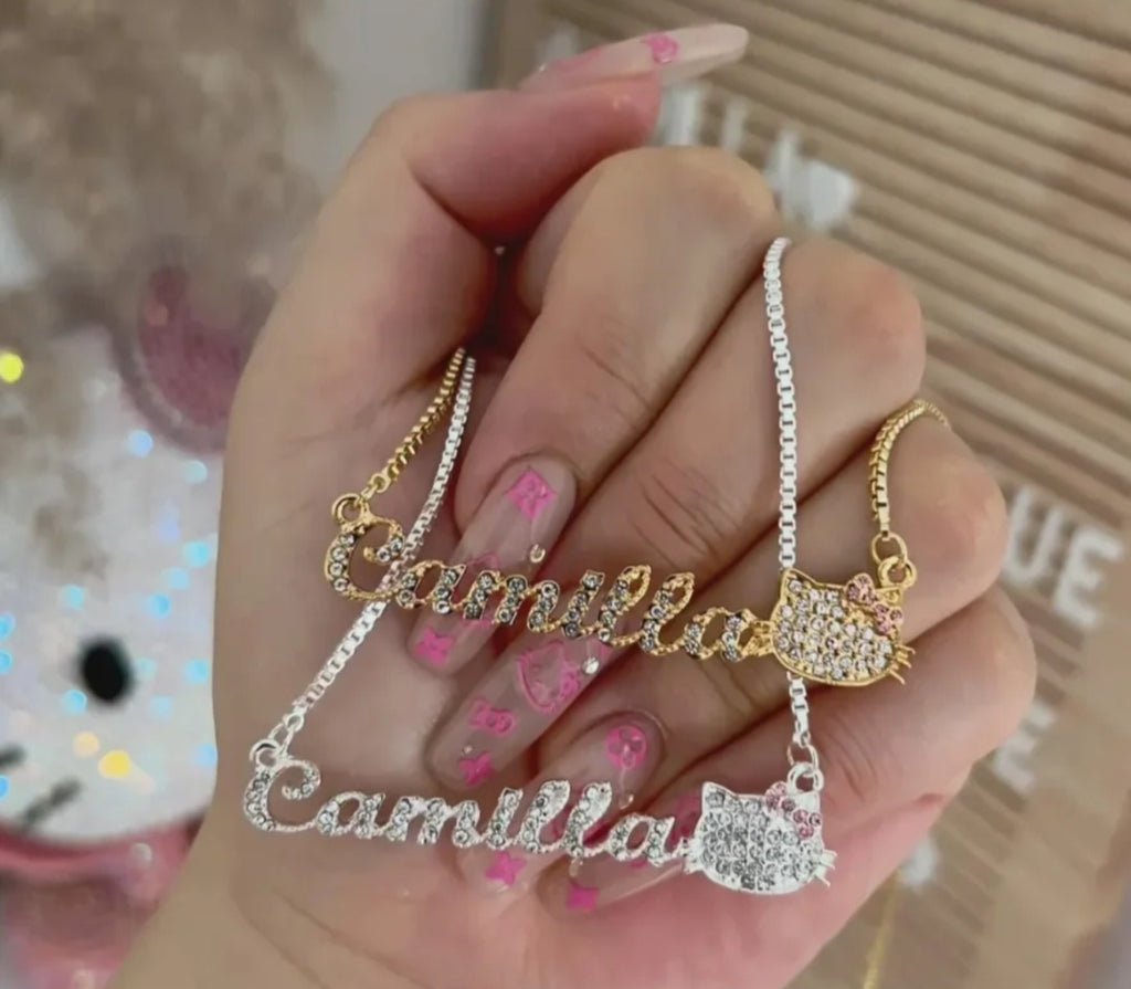 Custom Blinged Out HK Kitty Necklace
