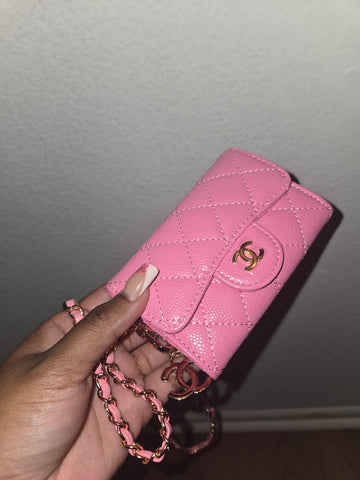 CC Pink Mini Purse Long Strap