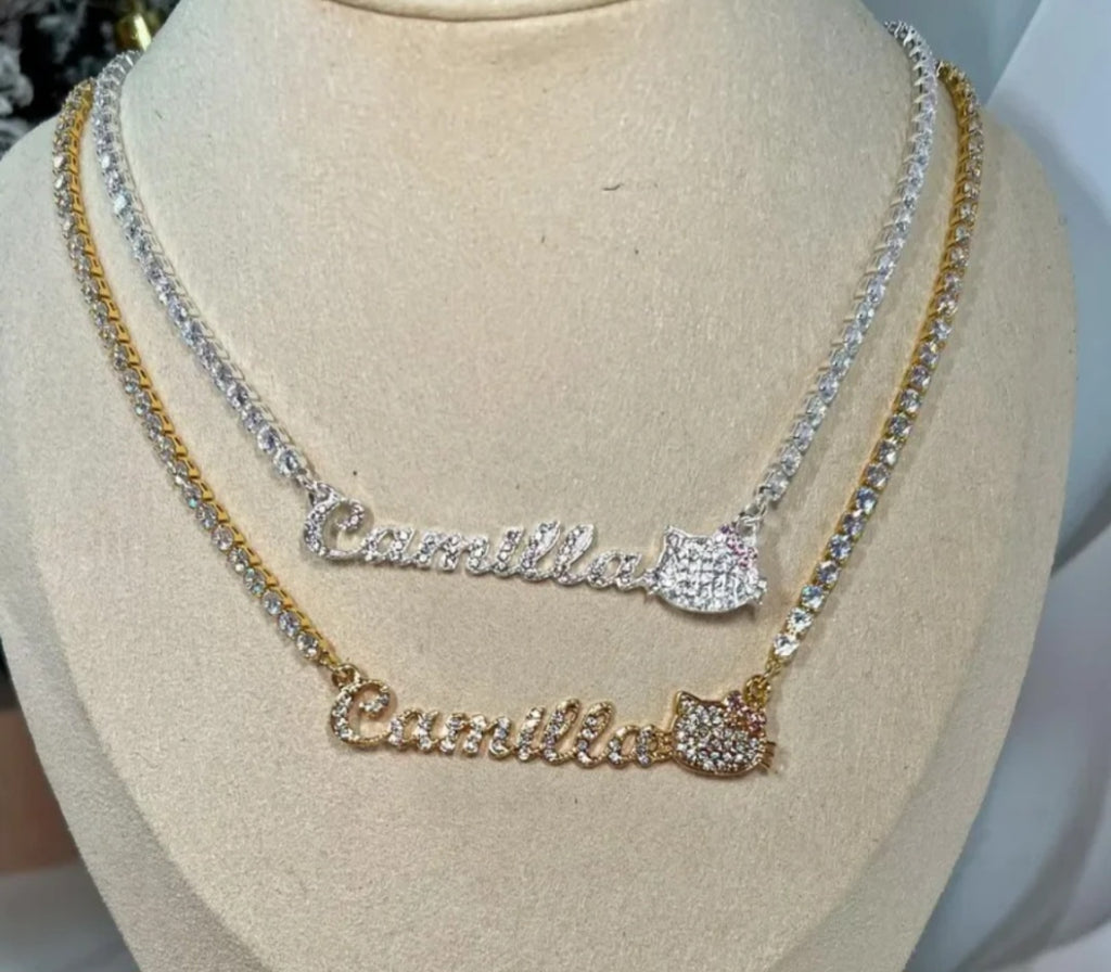 Custom Blinged Out HK Kitty Necklace