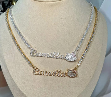 Custom Blinged Out HK Kitty Necklace