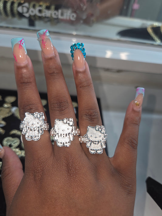 Silver Hello Ring