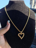 Nugget Heart Rope Necklace