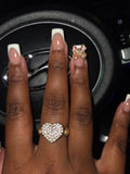 Pink Heart Rollie Ring