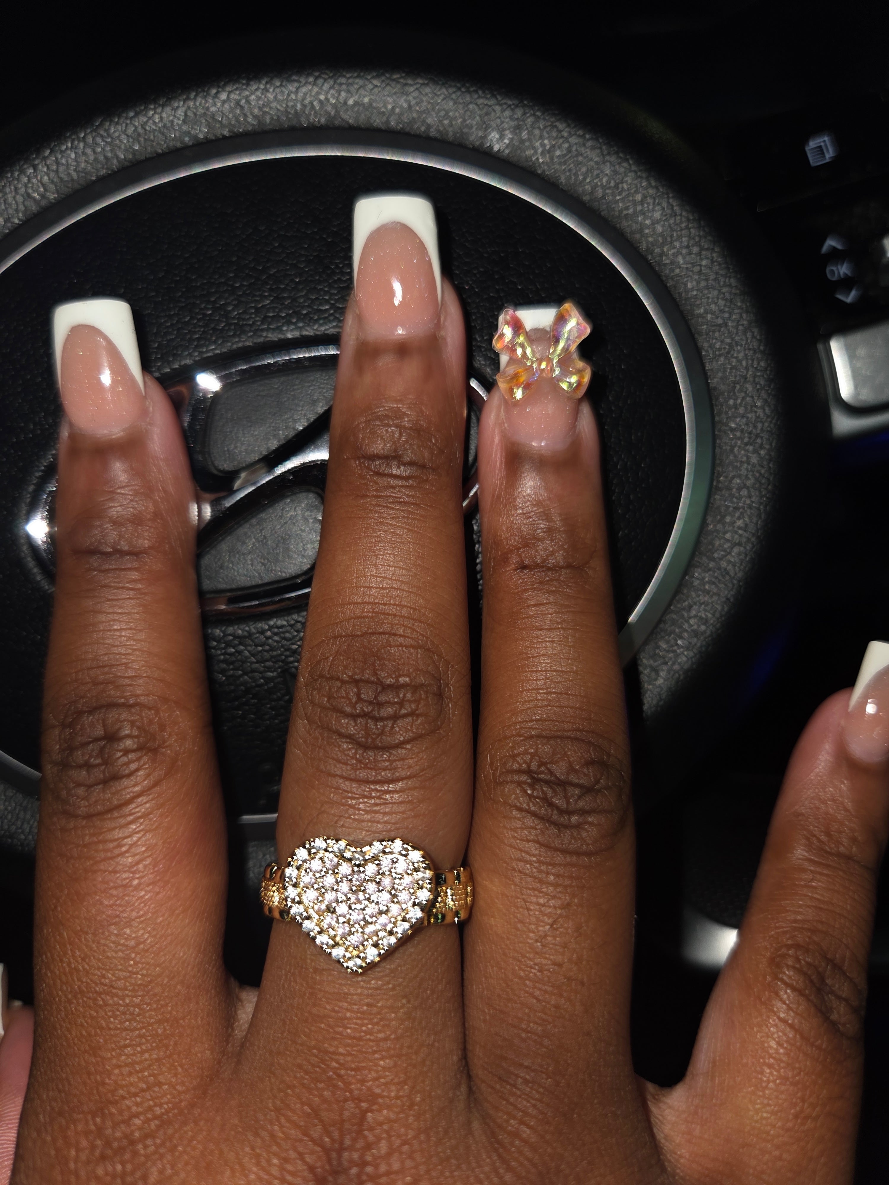 Pink Heart Rollie Ring